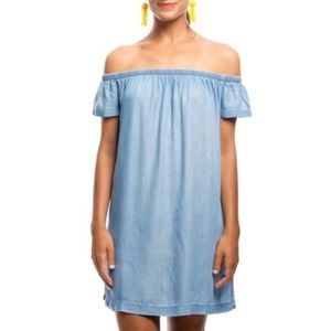 Cloth & Stone off the shoulder chambray dress